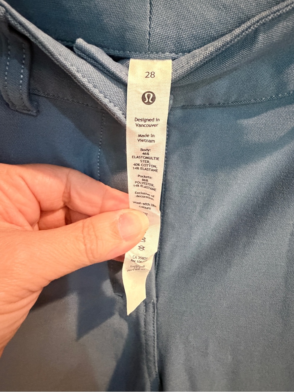 Women’s Lululemon Wide-Leg High-Rise Pants in Sky Blue Size 28 - Picture 2 of 3